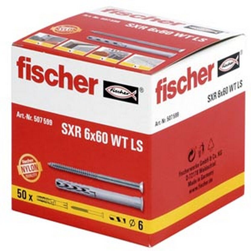 fischer Langschaftdübel SXR 6 x 60 WT LS, 50 Stück