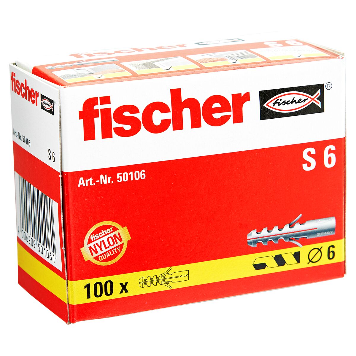 Fischer Dübel S 6 050106 (Inhalt 100 Stück)