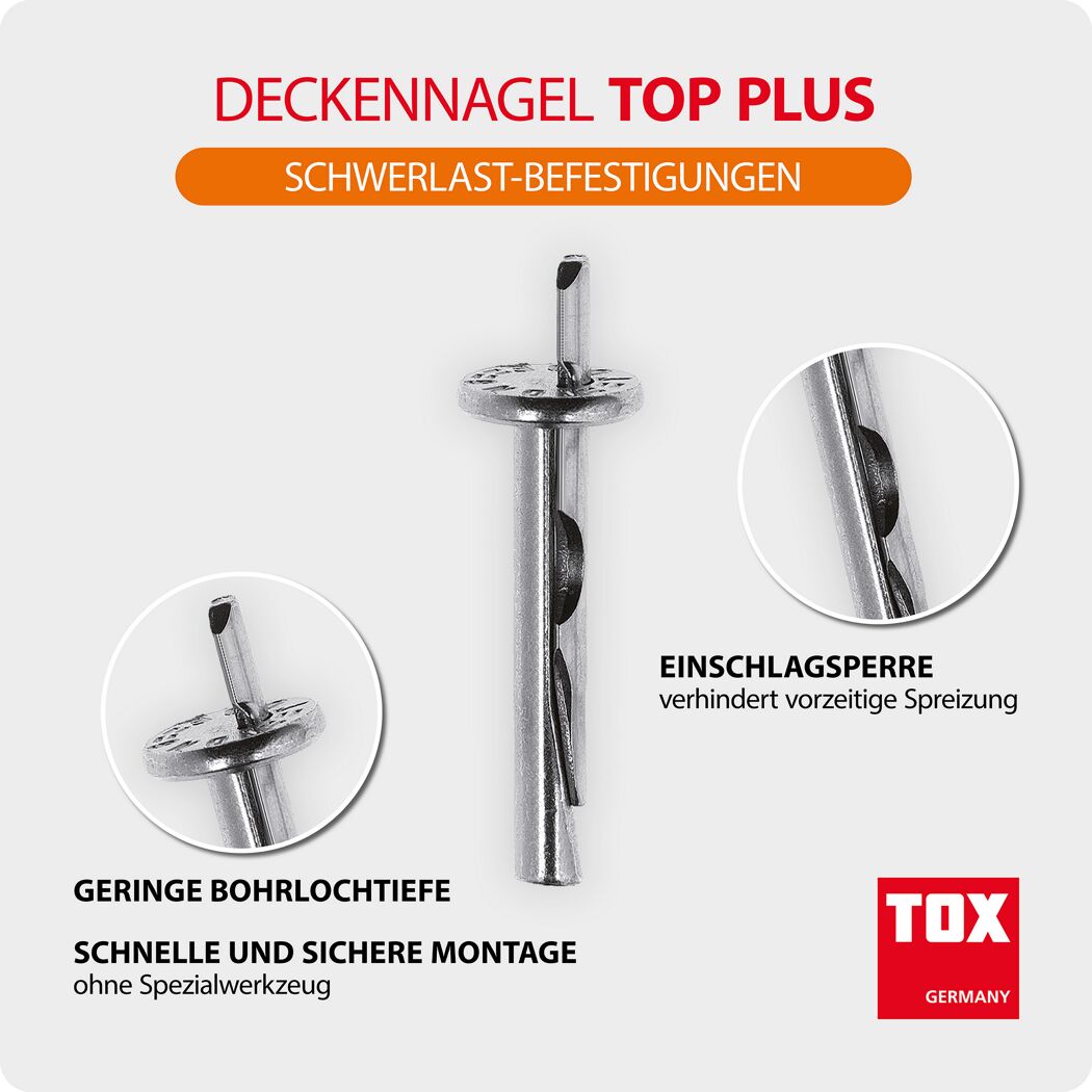 Deckennagel 'Top' Ø 0,6 x 3,5 cm 6 Stück