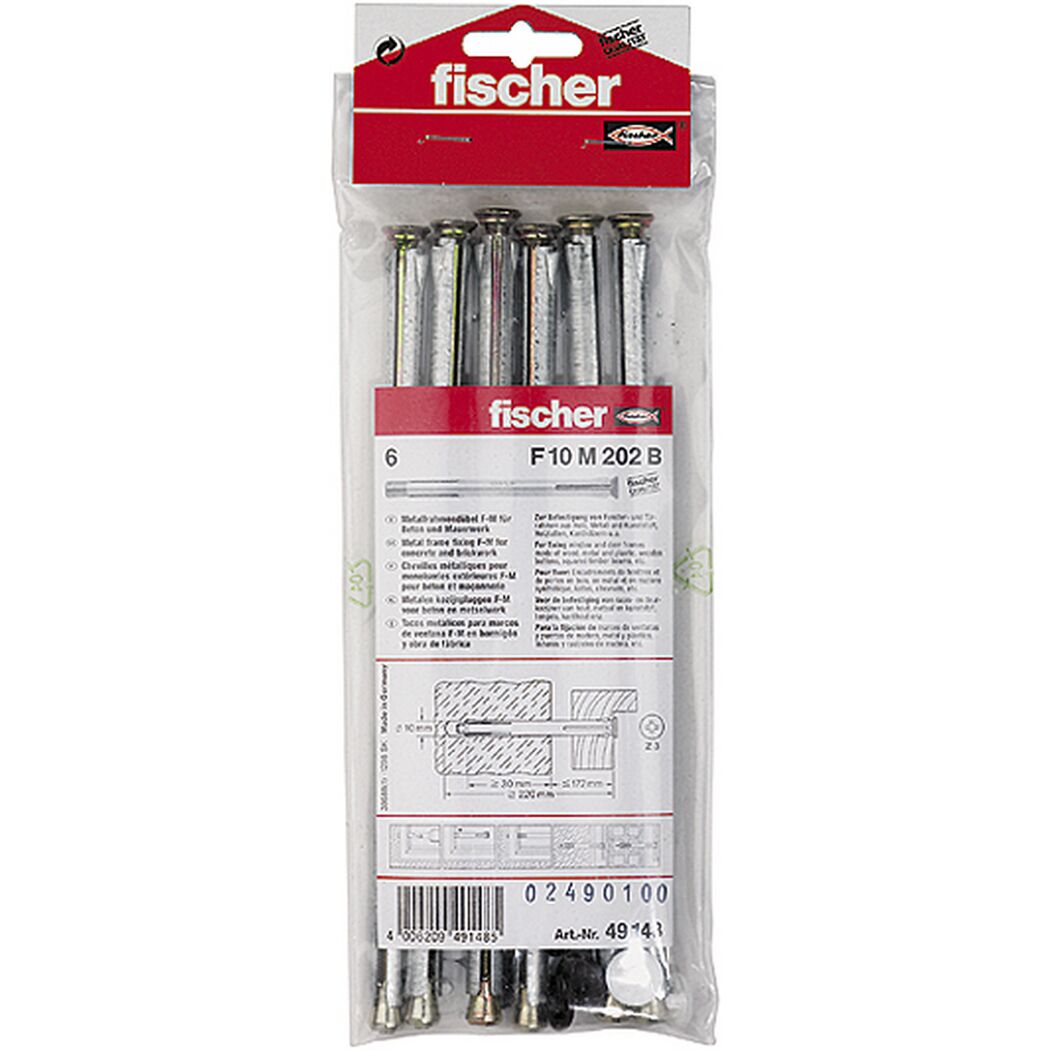 fischer Fensterrahmendübel F 10 M 202 B Beutel 6 Stück