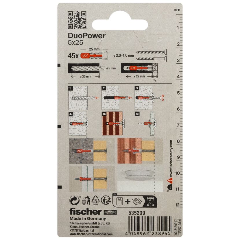 fischer DUOPOWER 5 x 25 45 Stück