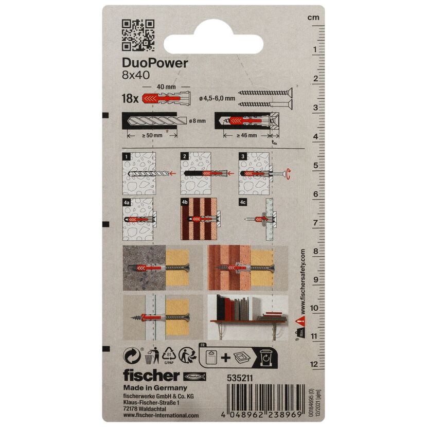 fischer DUOPOWER 8 x 40 18 Stück