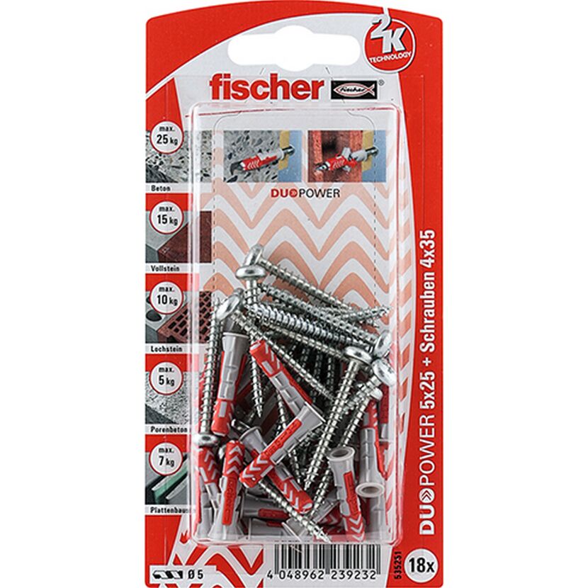 fischer DUOPOWER 5 x 25 S PH 18 Stück