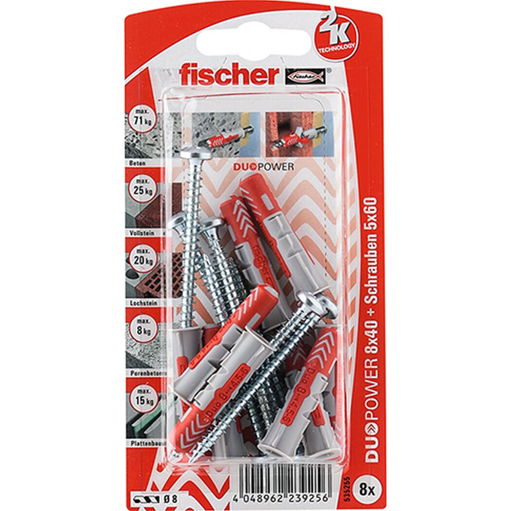 fischer DUOPOWER 8 x 40 S PH 8 Stück