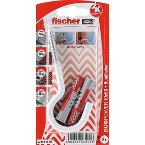 fischer DUOPOWER 10 x 50 RH G mit Rundhaken, groß, nylonbeschichtet 2 Stück