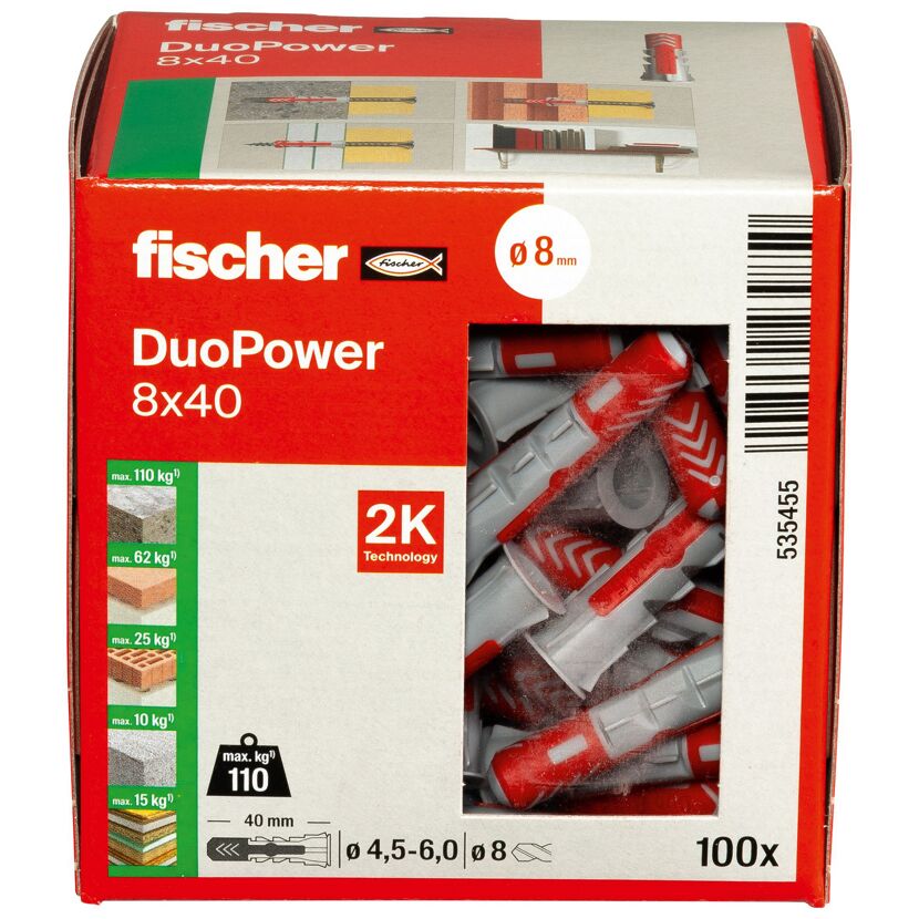 fischer DUOPOWER 8 x 40 LD 100 Stück
