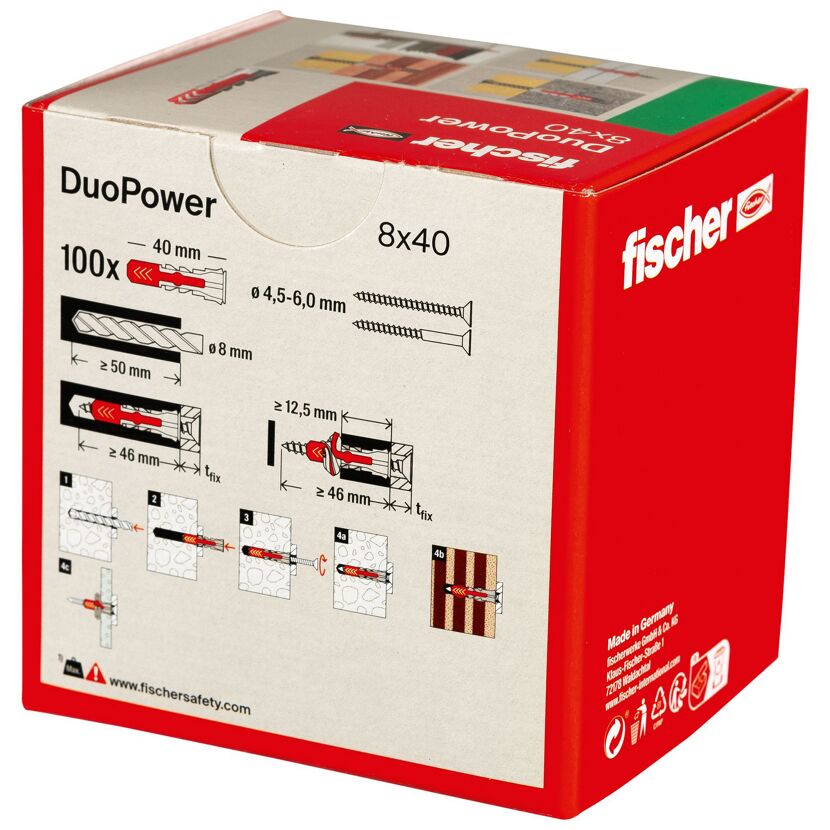 fischer DUOPOWER 8 x 40 LD 100 Stück