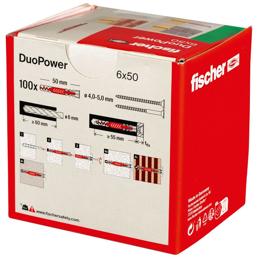 Dübel-Set 'Duopower' Ø 6 x 50 mm, 100-teilig