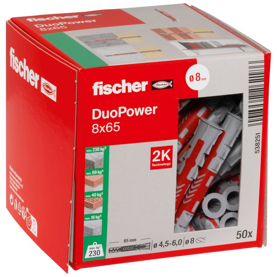 Dübel DUOPOWER 8 x 65 S LD 50 Stück