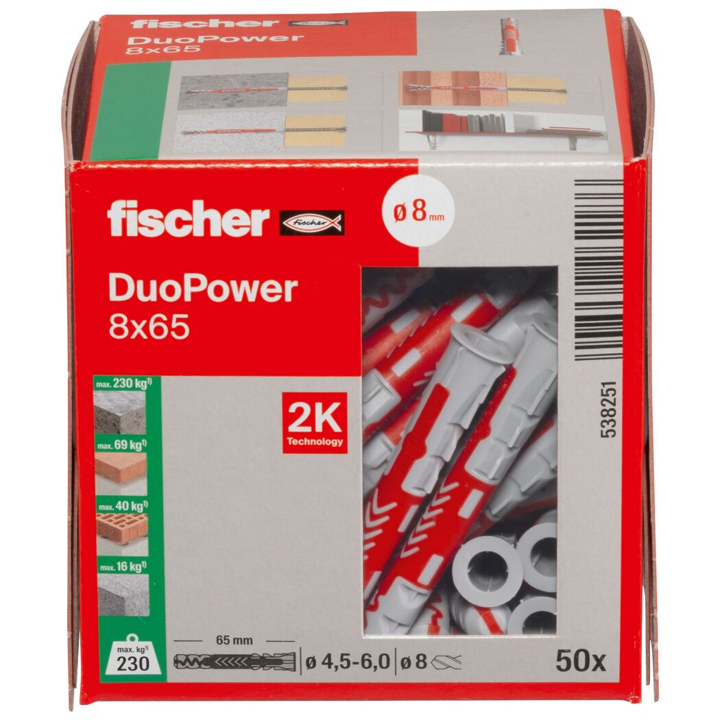 Dübel DUOPOWER 8 x 65 S LD 50 Stück