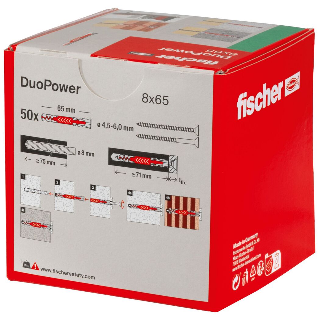 Dübel DUOPOWER 8 x 65 S LD 50 Stück