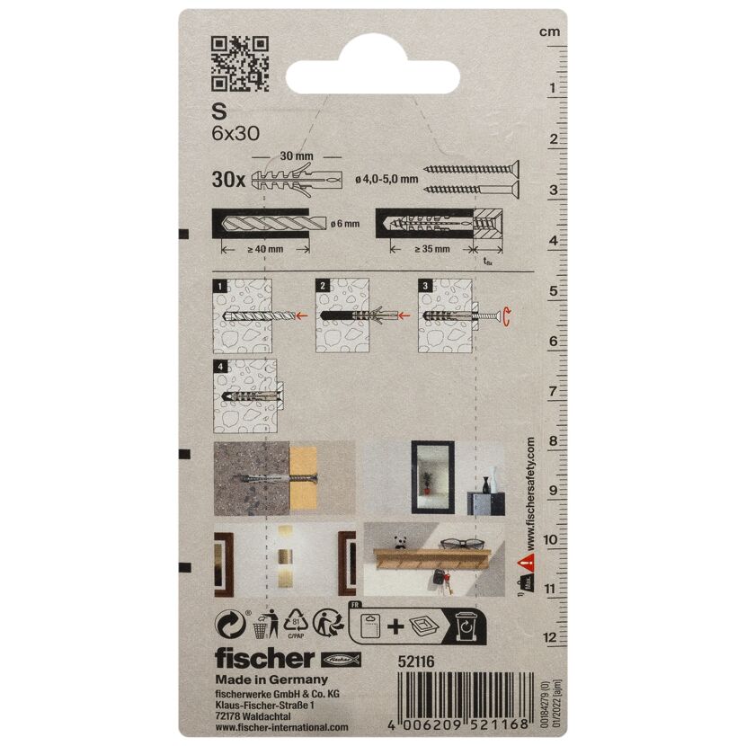 fischer Dübel S 6 30 Stück