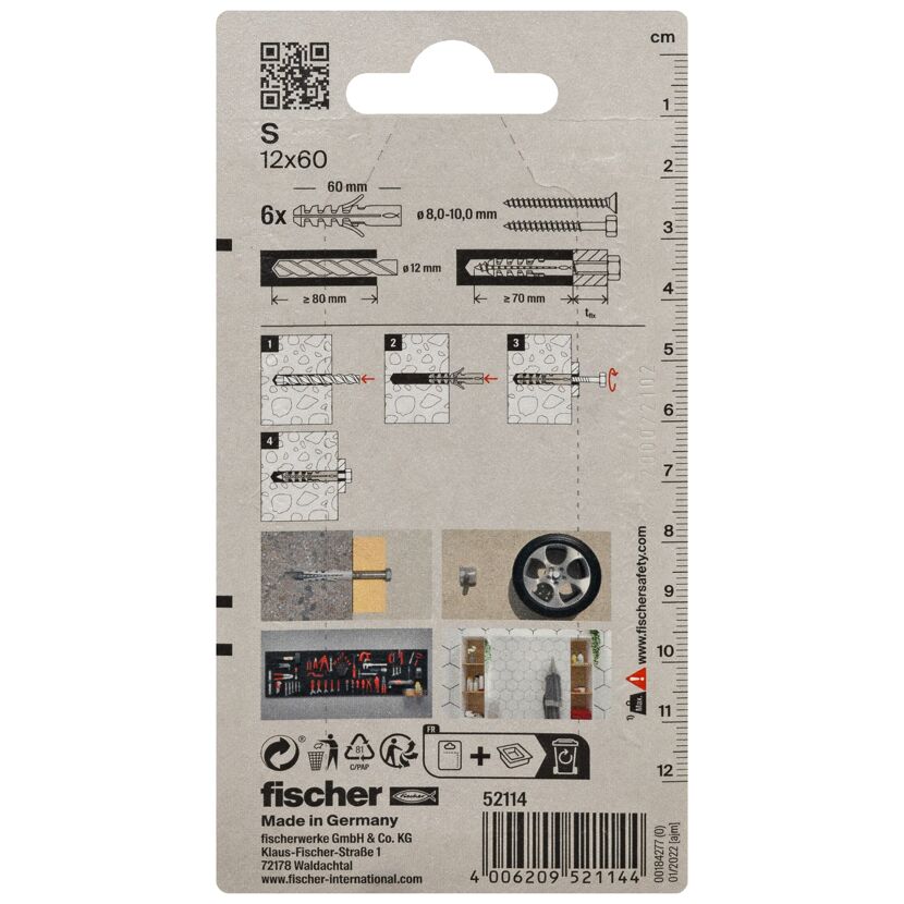 fischer Dübel S 12 6 Stück