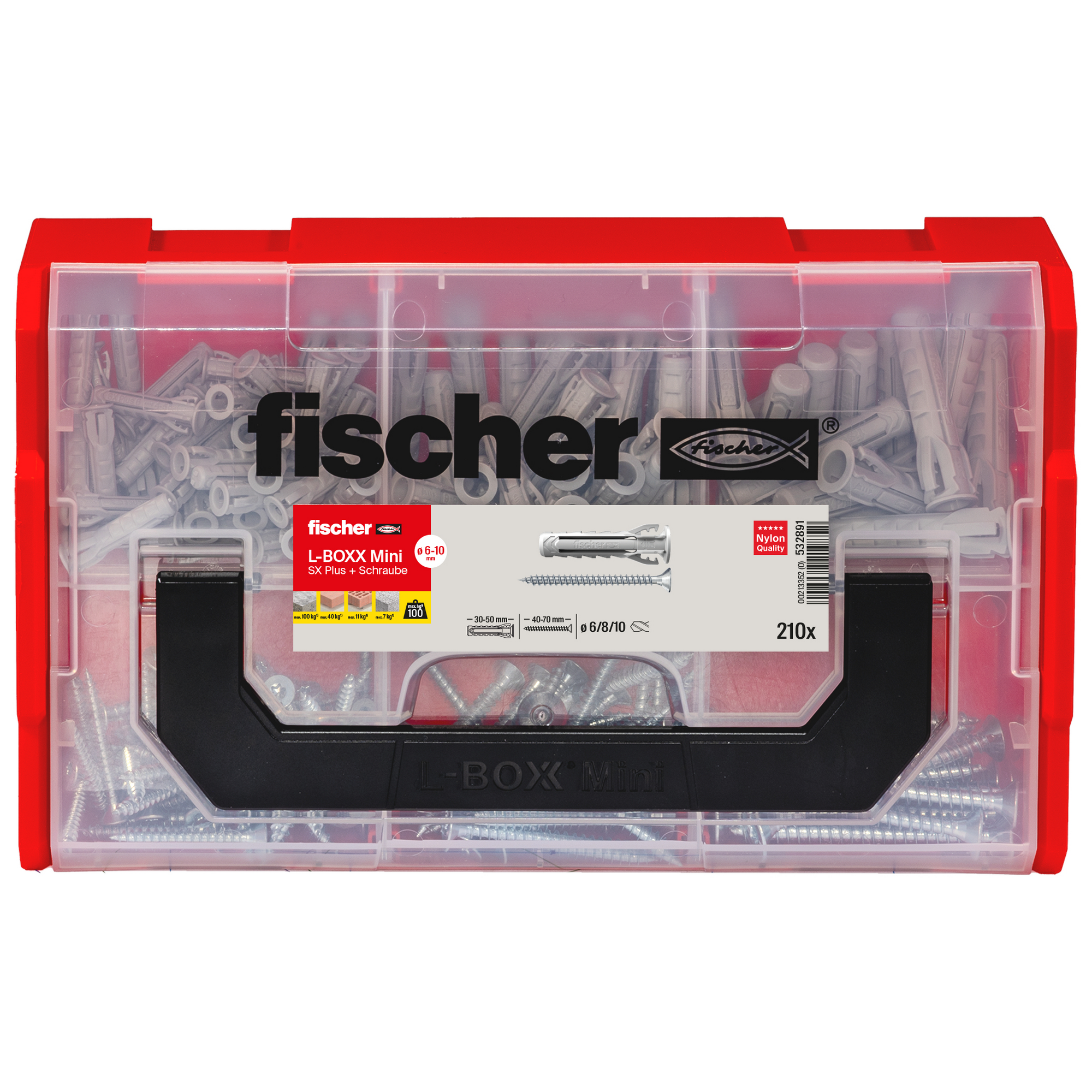 Dübel- und Schrauben-Box 'FIXtainer' 210-teilig