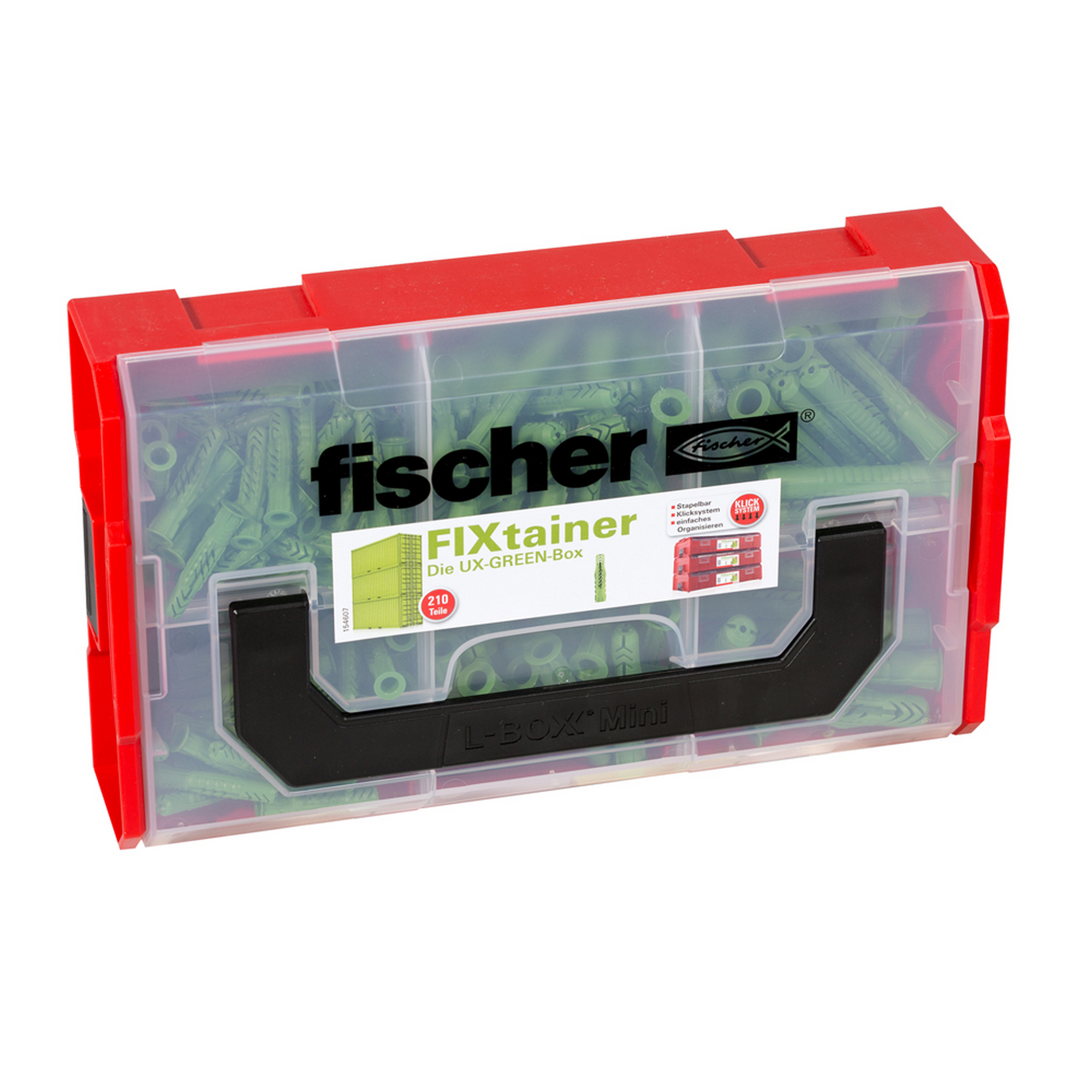 Fischer Dübel-Box ‚FIXtainer – UX-Green-Box‘ 210-teilig