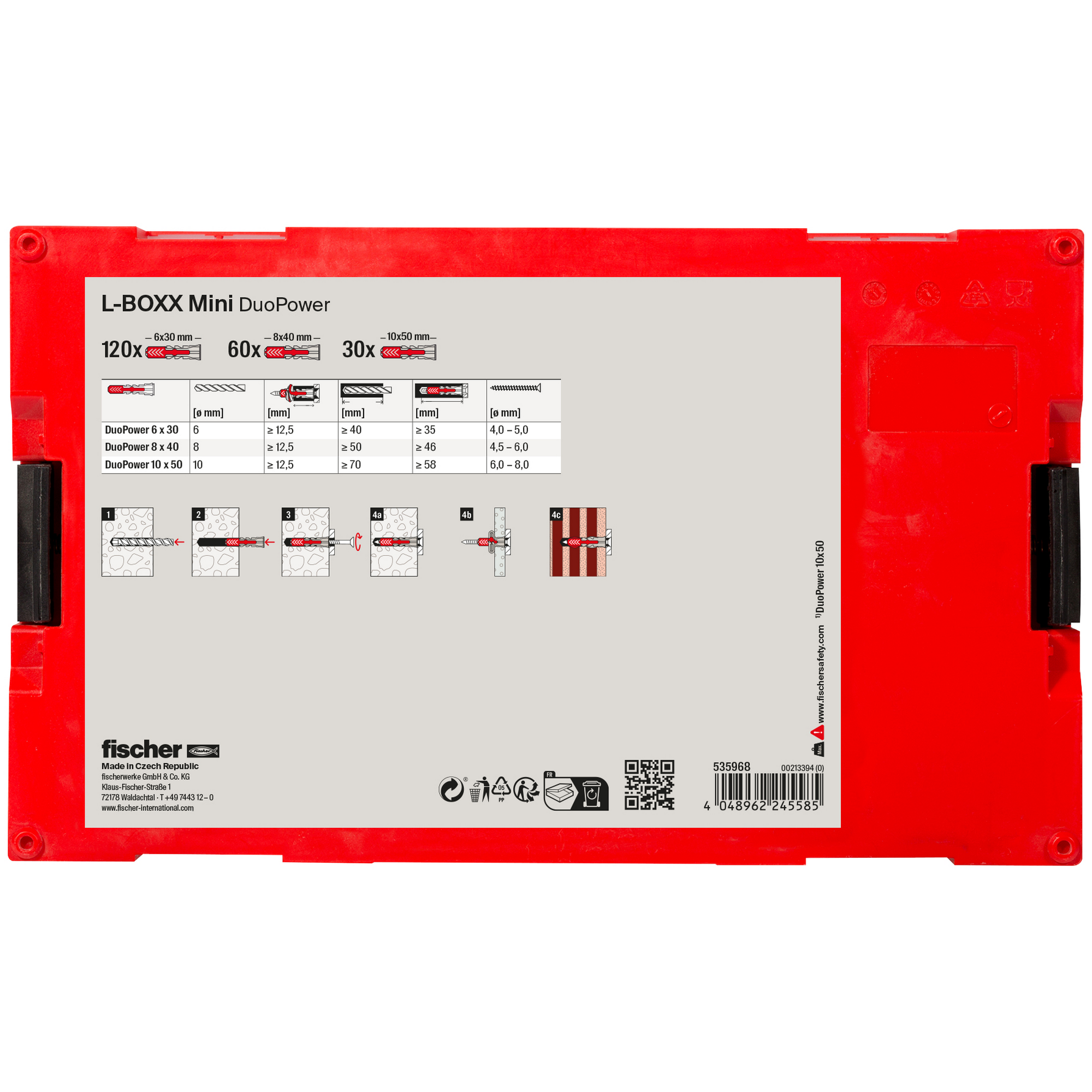 Dübel-Box 'FIXtainer - Duopower' 210-teilig