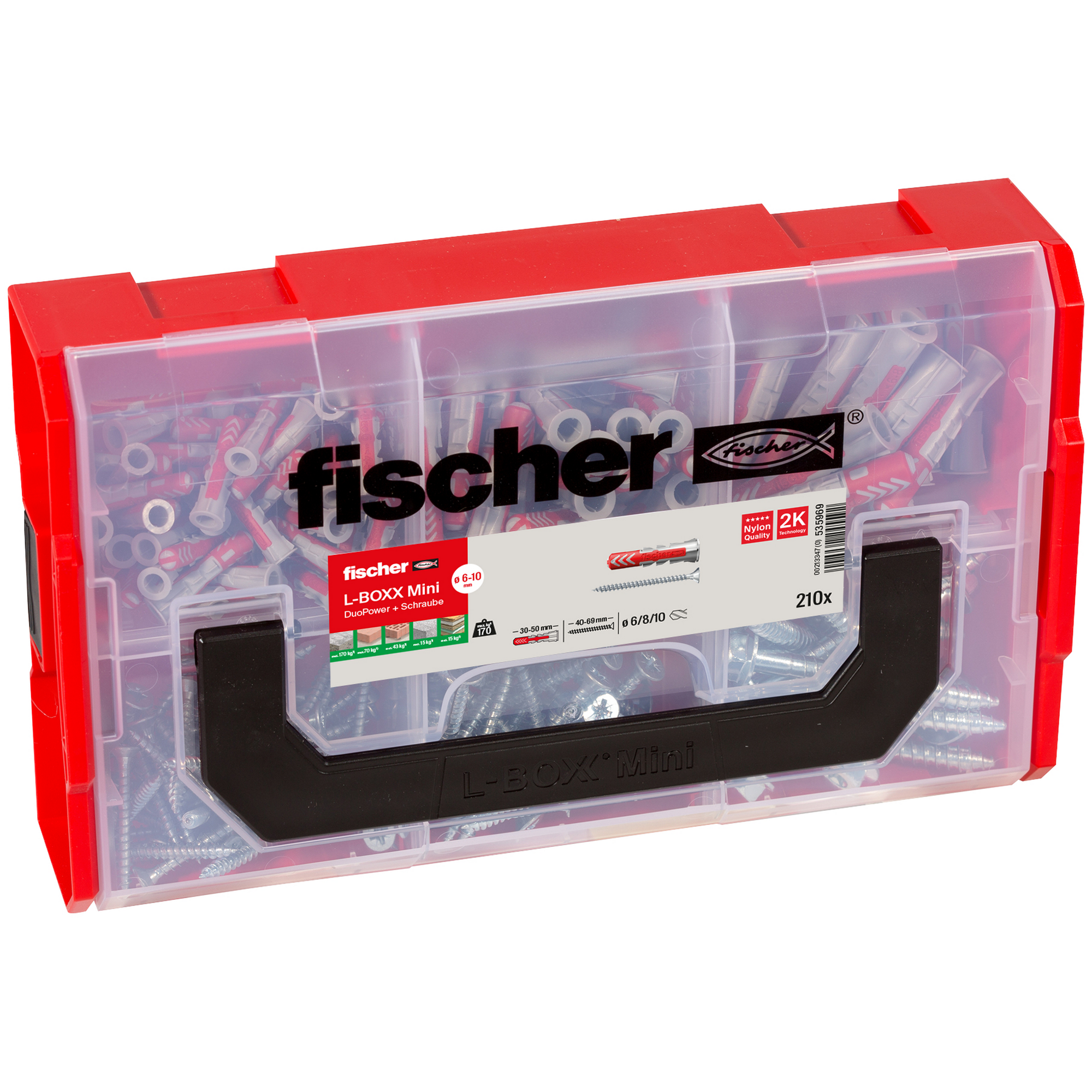 Dübel- und Schrauben-Box 'FIXtainer - Duopower' 210-teilig