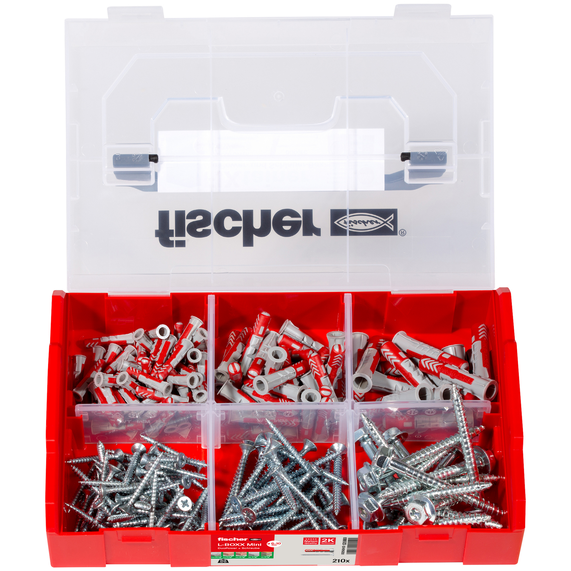 Dübel- und Schrauben-Box 'FIXtainer - Duopower' 210-teilig