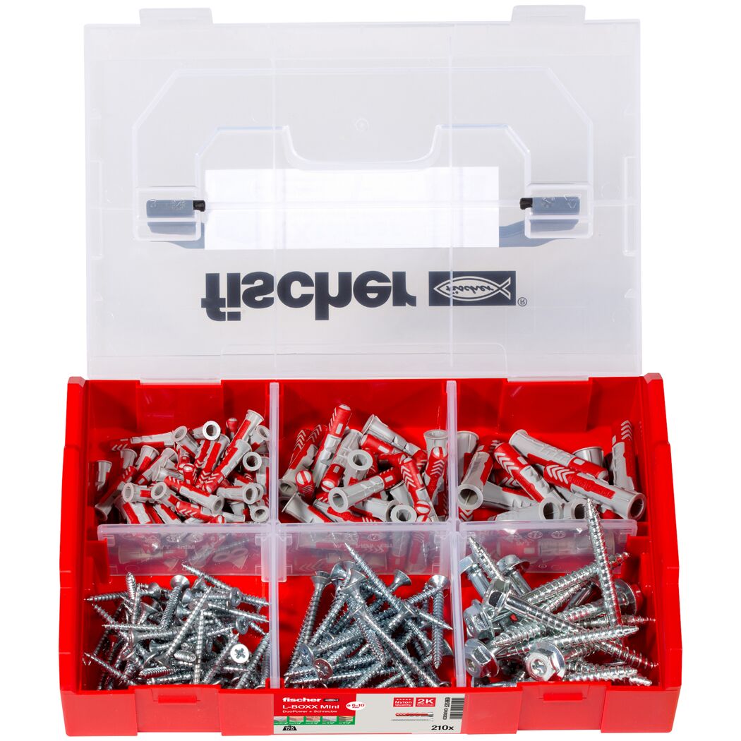 Dübel- und Schrauben-Box 'FIXtainer - Duopower' 210-teilig