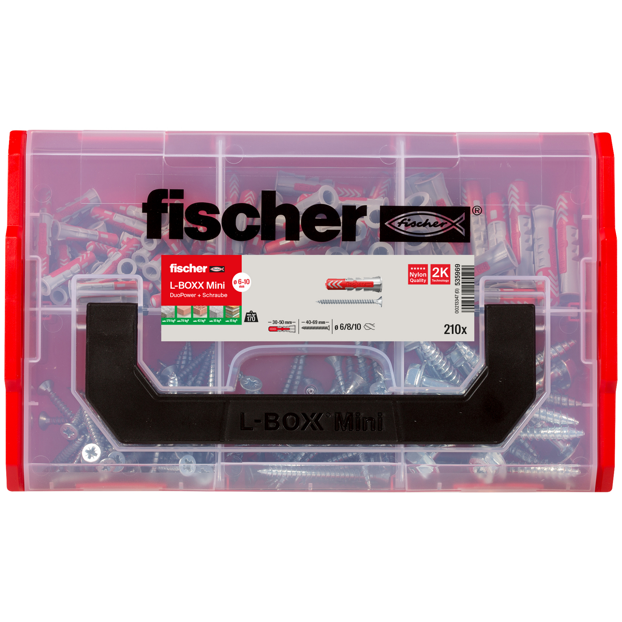 Dübel- und Schrauben-Box 'FIXtainer - Duopower' 210-teilig
