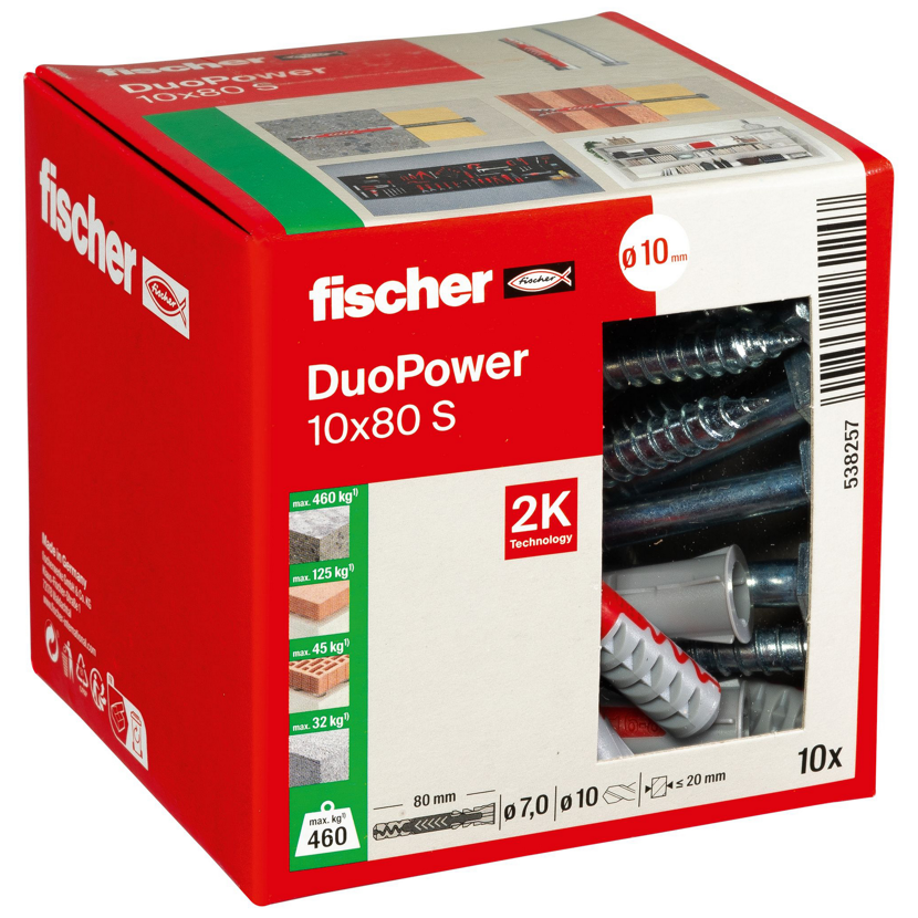 Montage-Set 'Duopower' Dübel und Schrauben, Ø 10 x 80 mm, 20-teilig