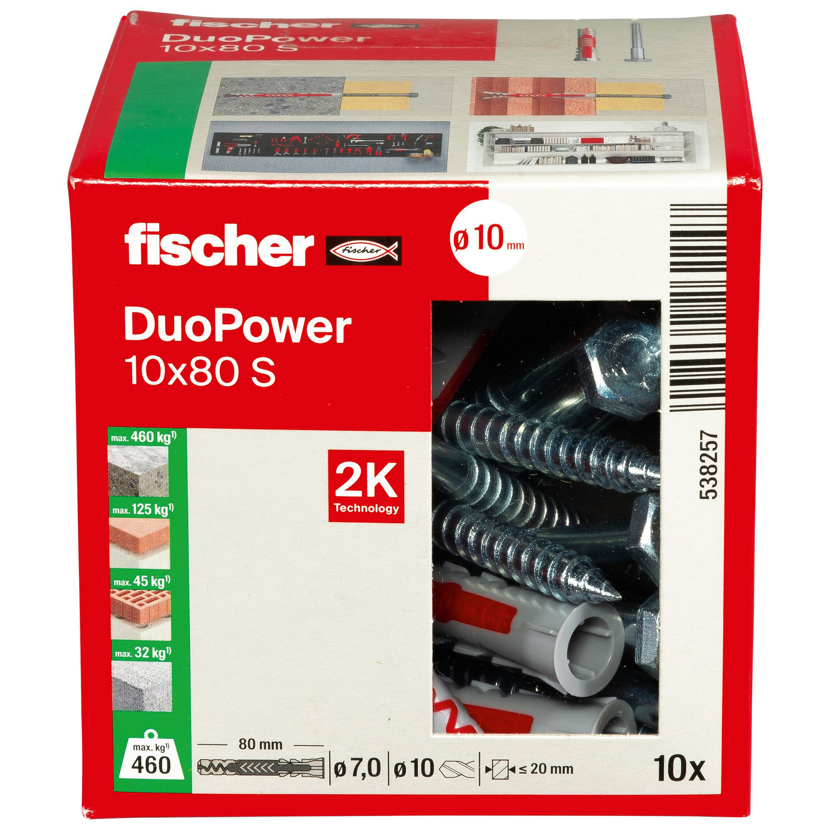 Montage-Set 'Duopower' Dübel und Schrauben, Ø 10 x 80 mm, 20-teilig