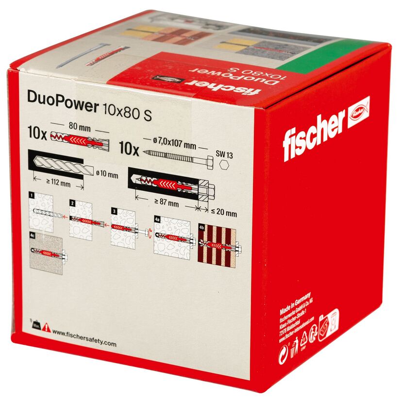 Montage-Set 'Duopower' Dübel und Schrauben, Ø 10 x 80 mm, 20-teilig