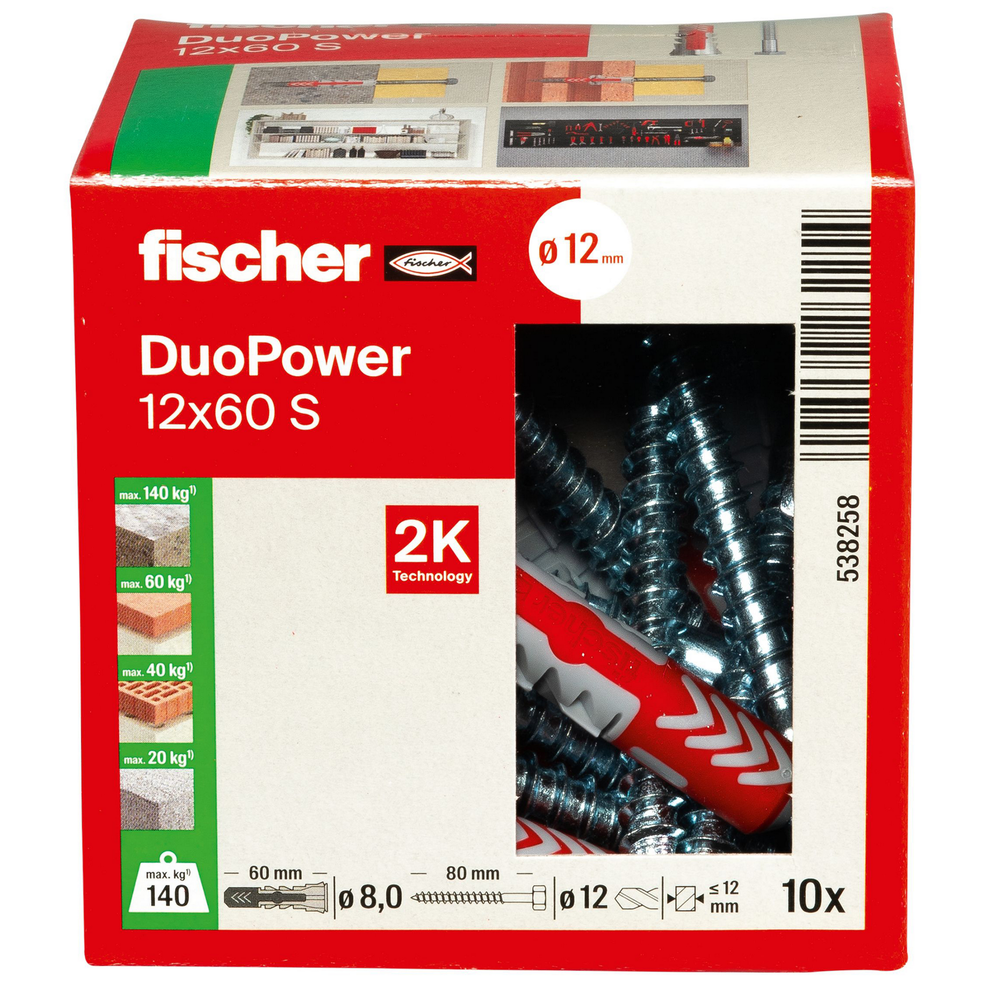 Montage-Set 'Duopower' Dübel und Schrauben, Ø 12 x 60 mm, 20-teilig + product picture