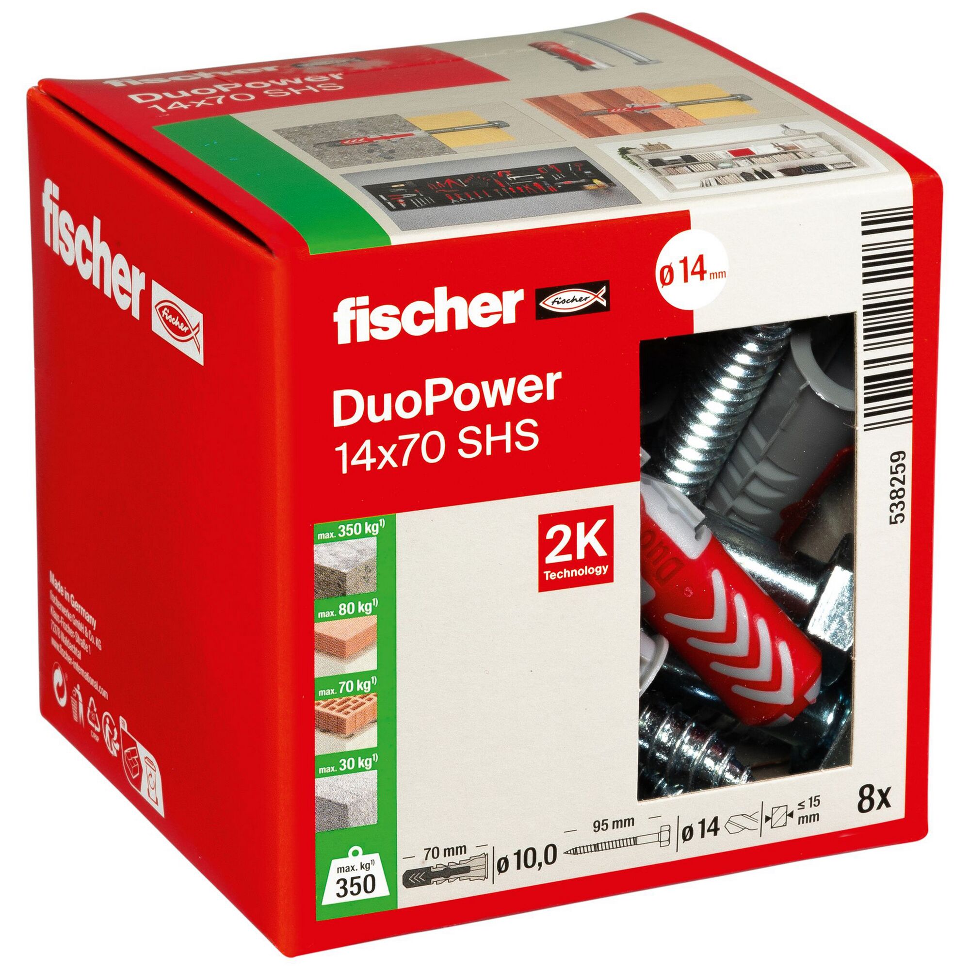 Fischer DuoPower 14x70 SHS Dübel