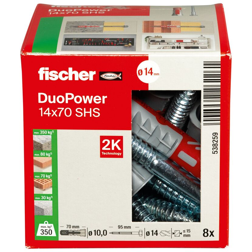 Fischer DuoPower 14x70 SHS Dübel