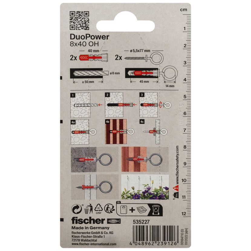 Fischer DuoPower 8x40 OH mit Ösenhaken