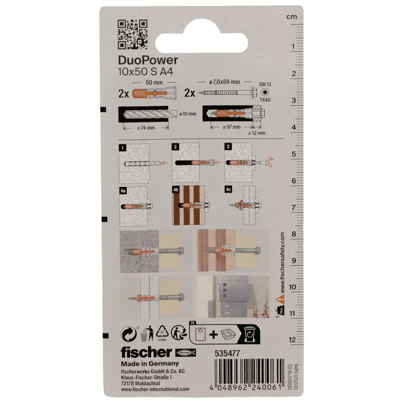 Fischer DuoPower 10x50 S A4 Dübel