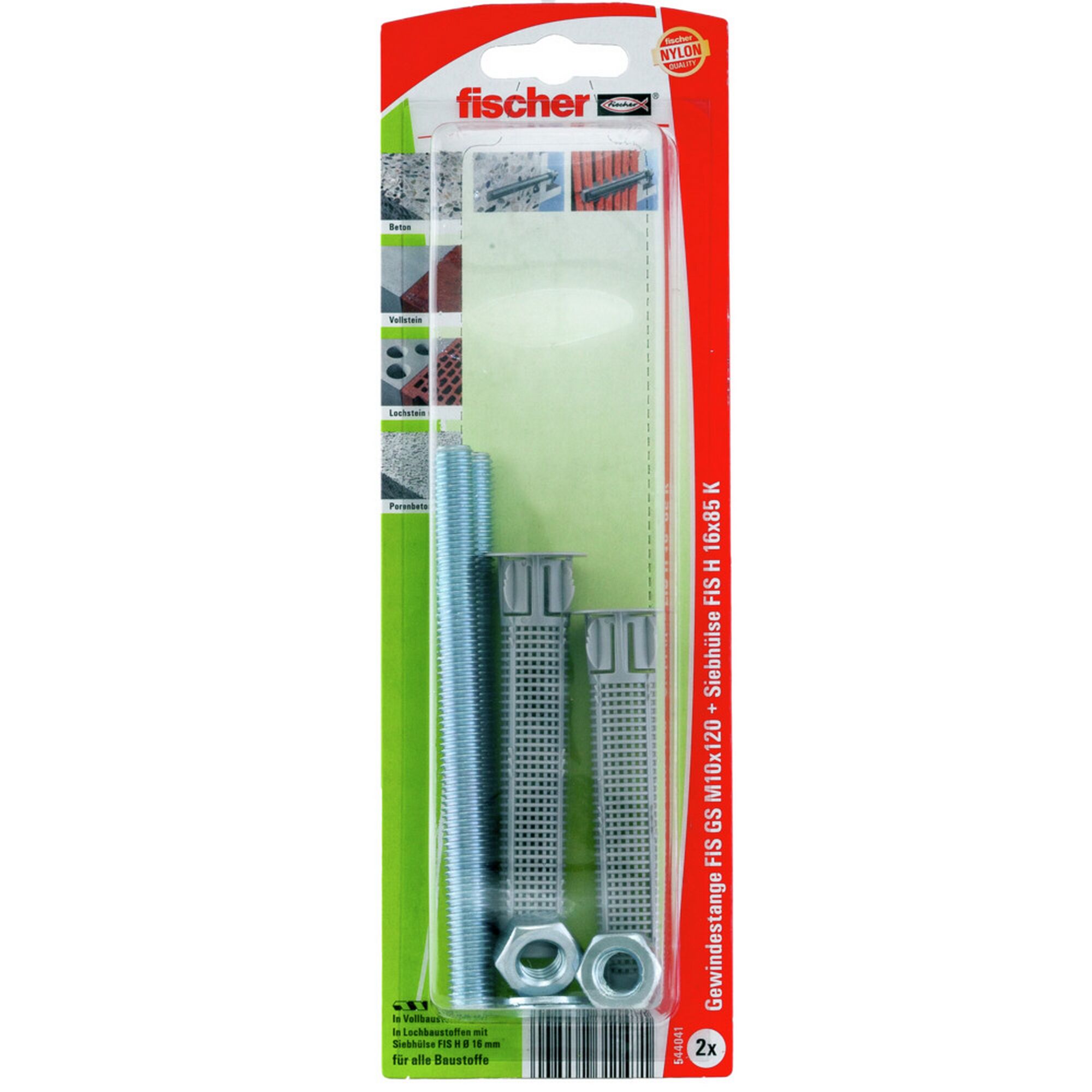 Fischer FIS GS M10x120 Gewindestange mit Siebhülse