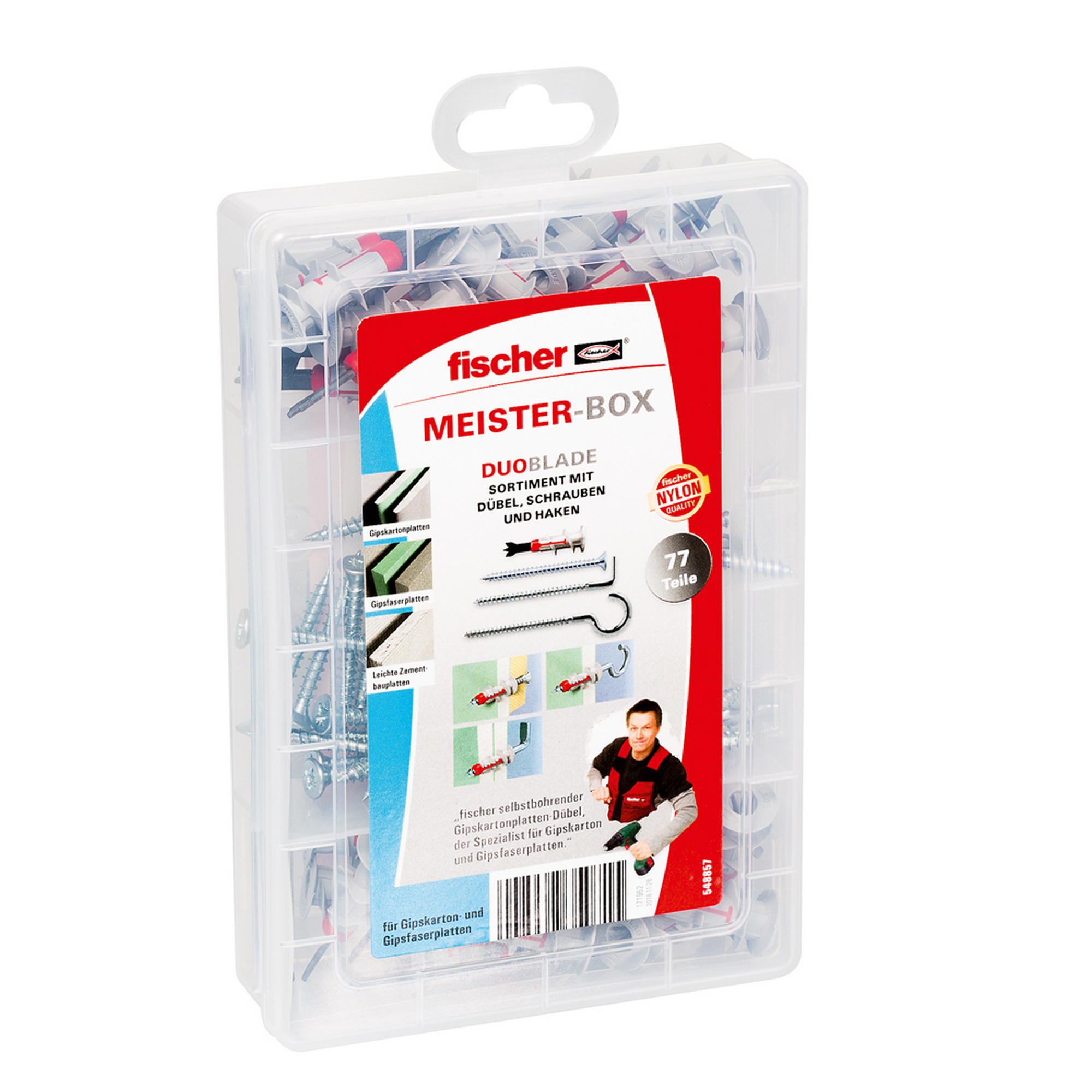 Meister-Box 'Duoblade' Dübel, Schrauben und Haken 77-teilig + product picture