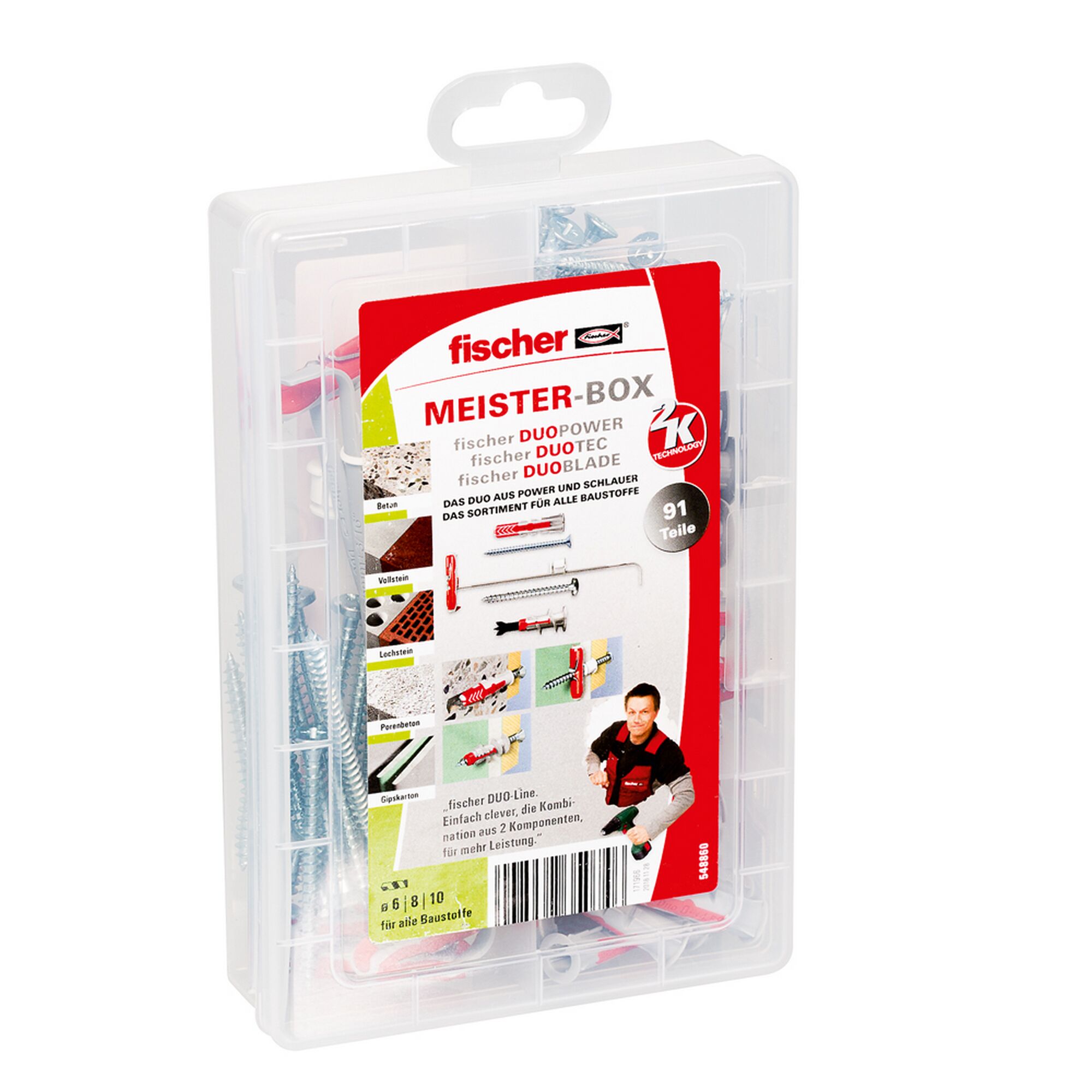Fischer Meisterbox mit Dübeln, Schrauben und Werkzeug