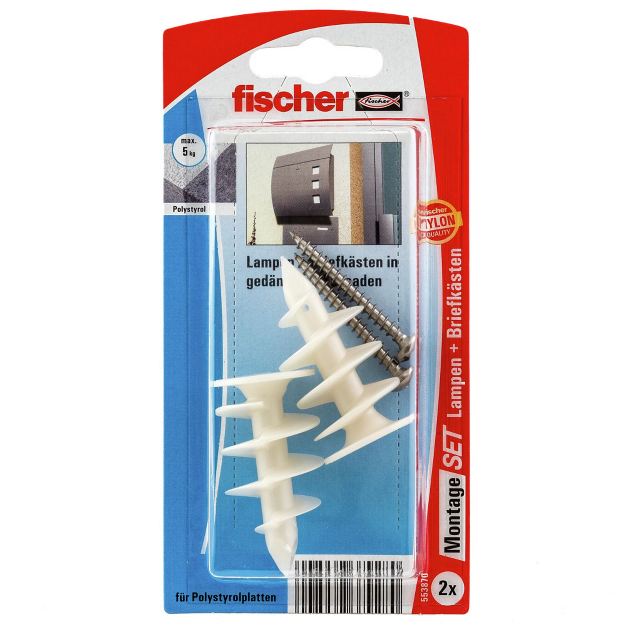 Fischer Montage-Set für Lampen und Briefkästen, 2 Stück