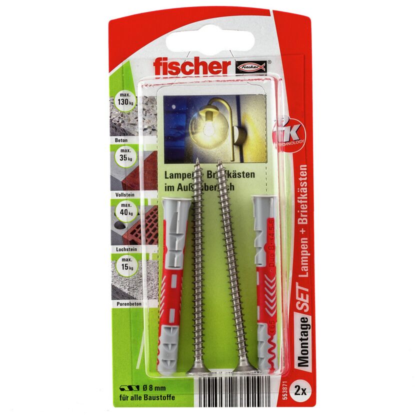 Fischer Montage-Set für Lampen und Briefkästen