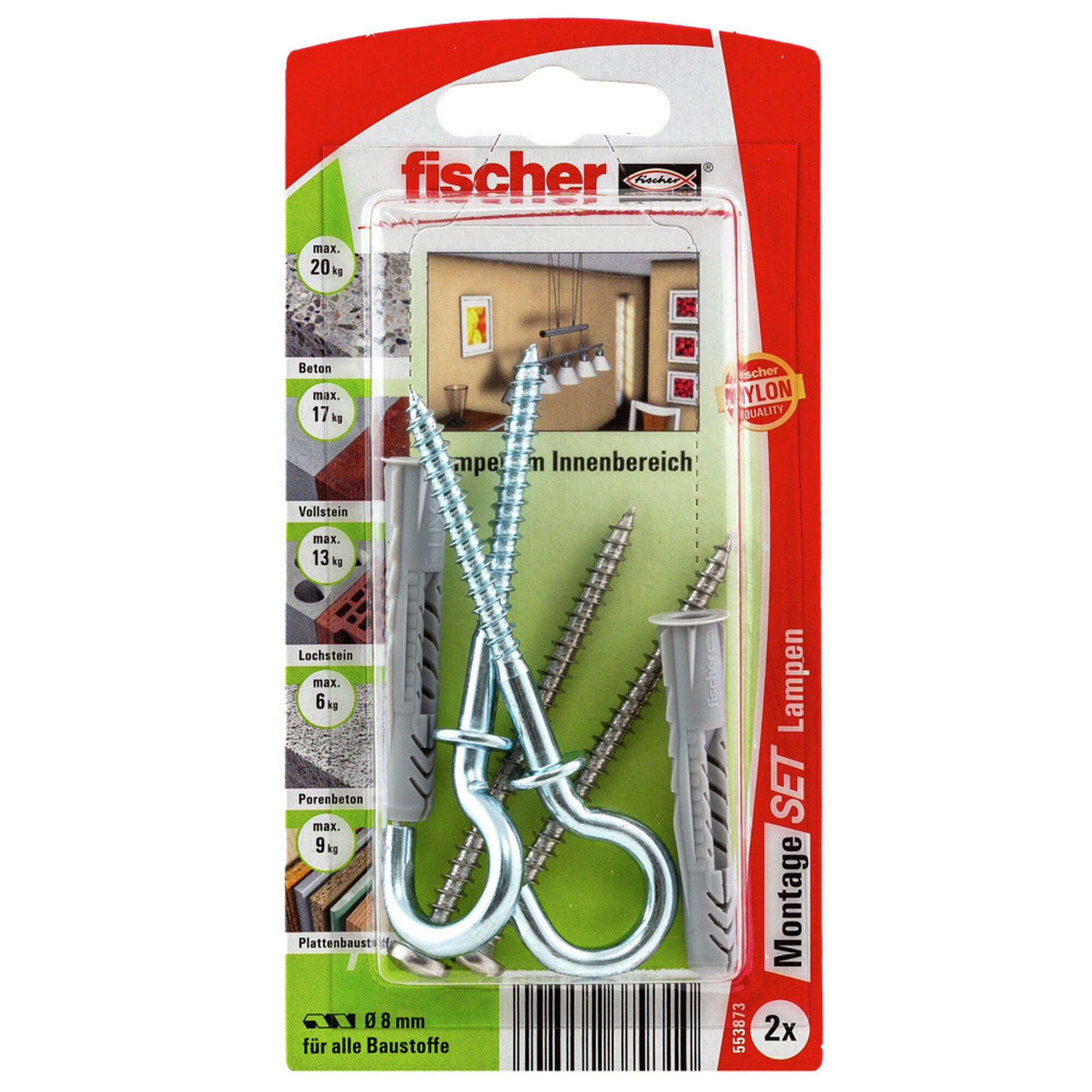 Fischer Montage SET Lampen, 2 Stück