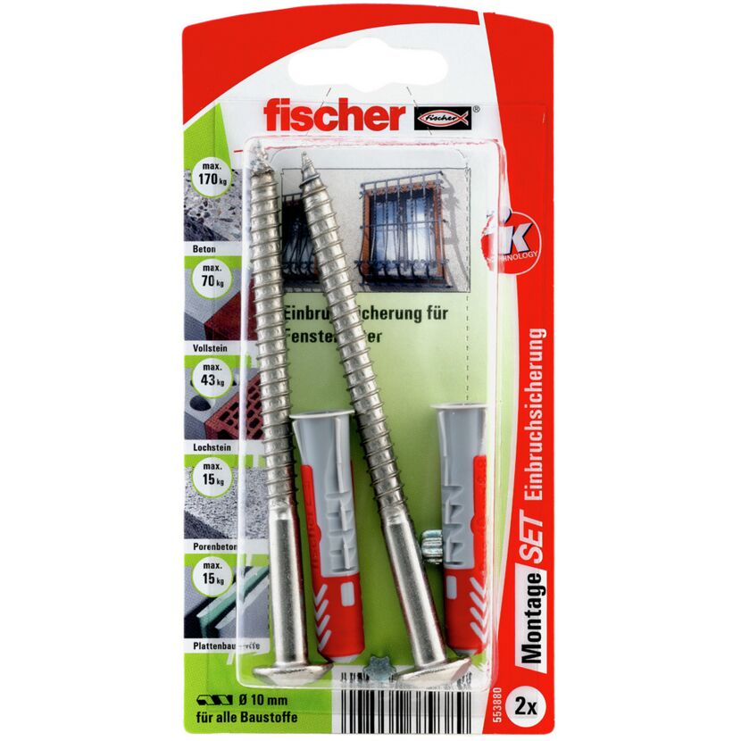 Fischer Montage Set Einbruchsicherung für Fenstergitter