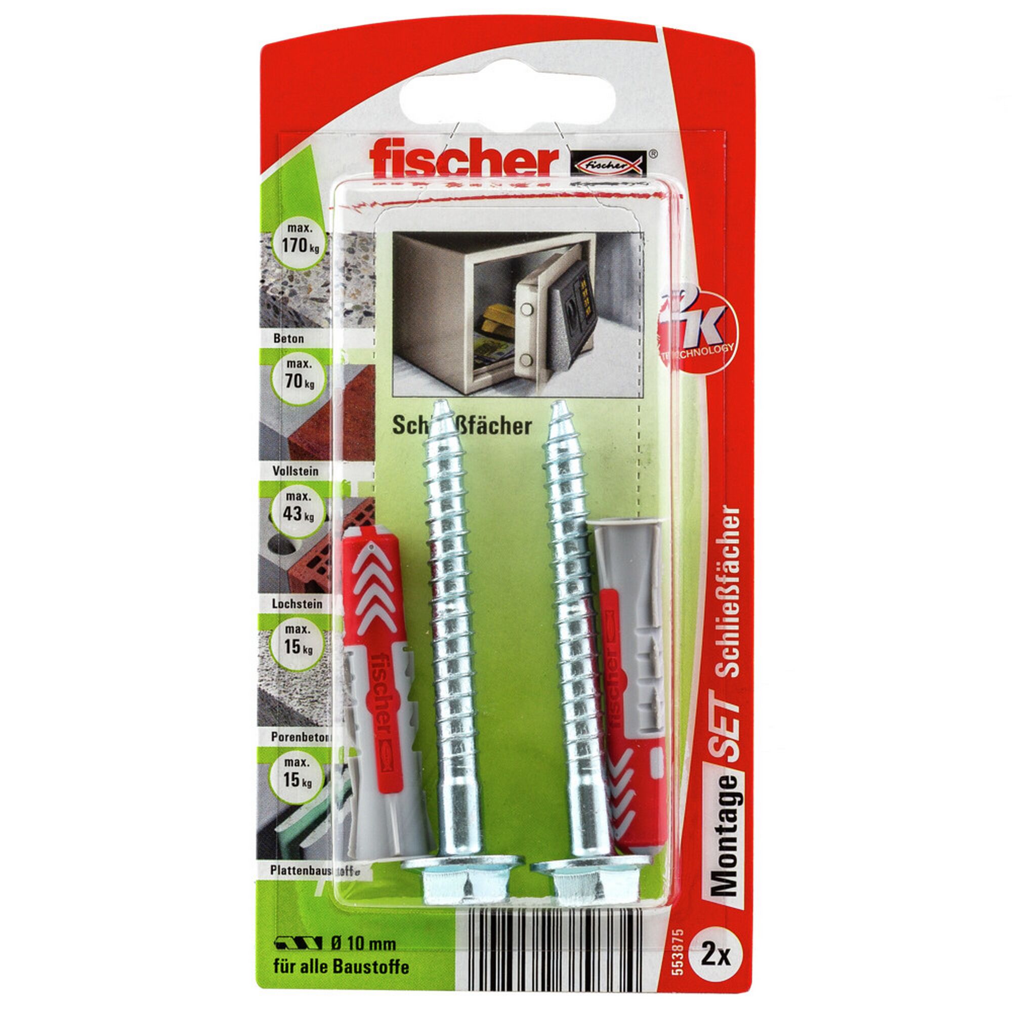Fischer Montageset Schließfach 2 Stück