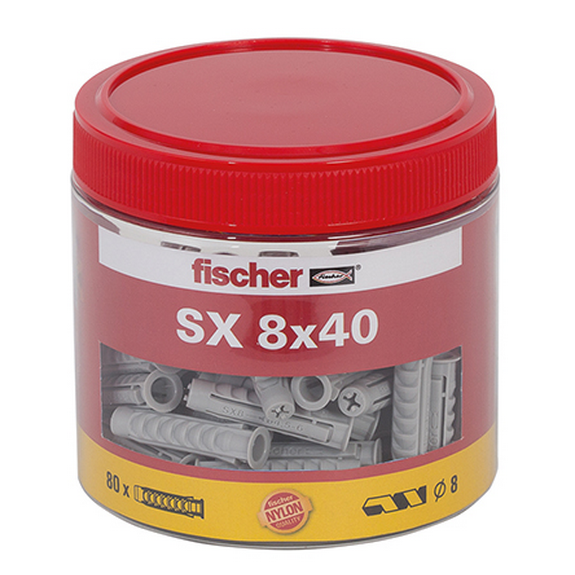 Fischer Dose mit Spreizdübeln ‚SX‘ Ø 8 x 40 mm 80 Stück
