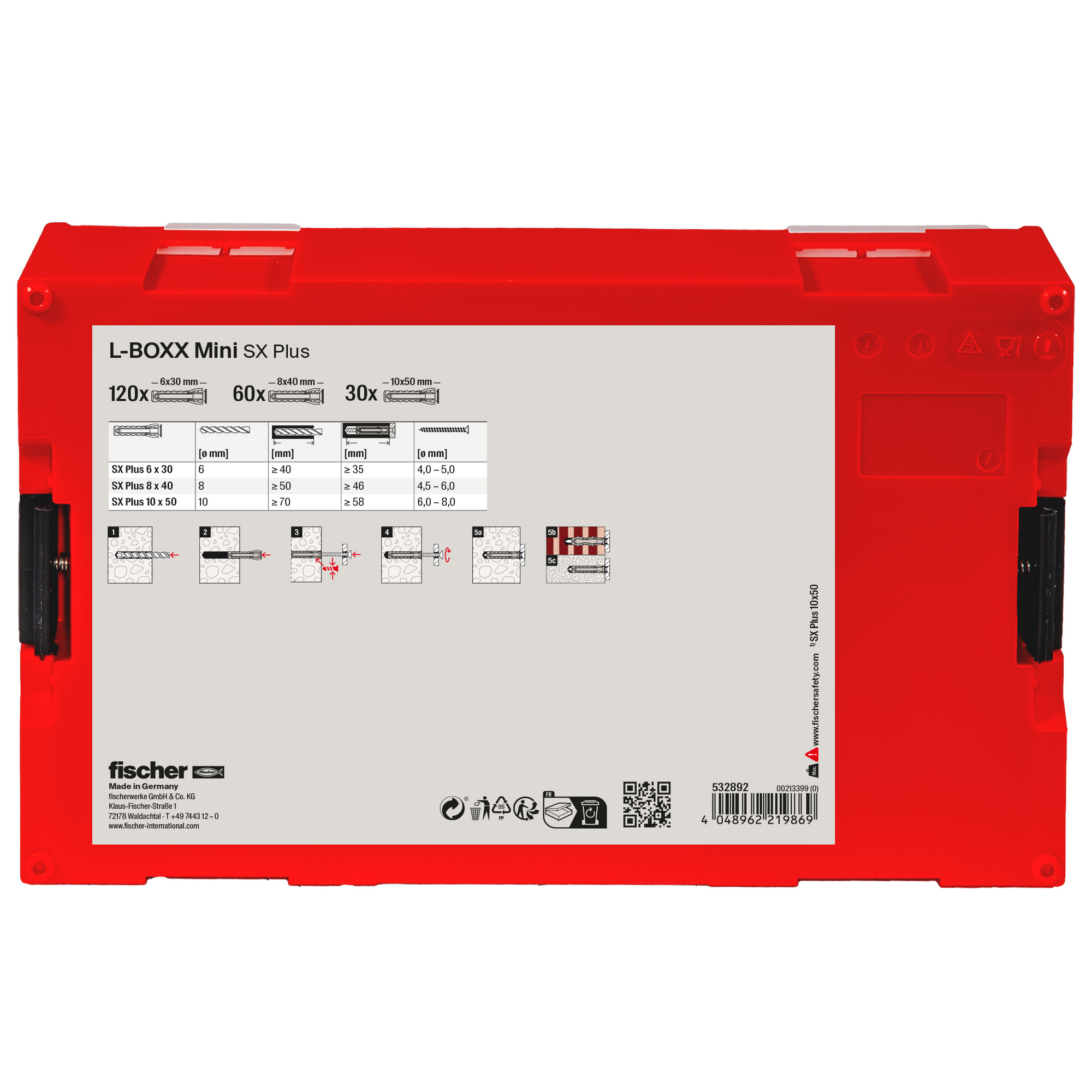 Dübel-Set 'SX FIXtainer' 210-teilig