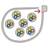 Darstellung des Kabelaufbaus vom UBN-Kabel