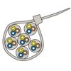 UBN-Kabel 7,6 x 550 mm, Querschnitt