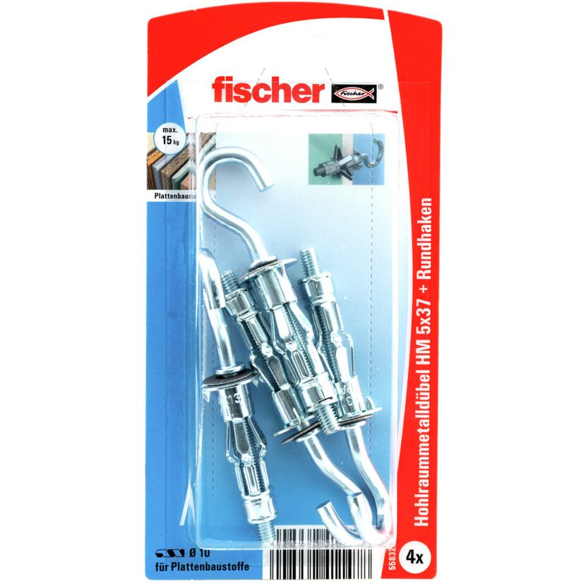 Fischer Hohlraummetalldübel HM 5x37 + Rundhaken
