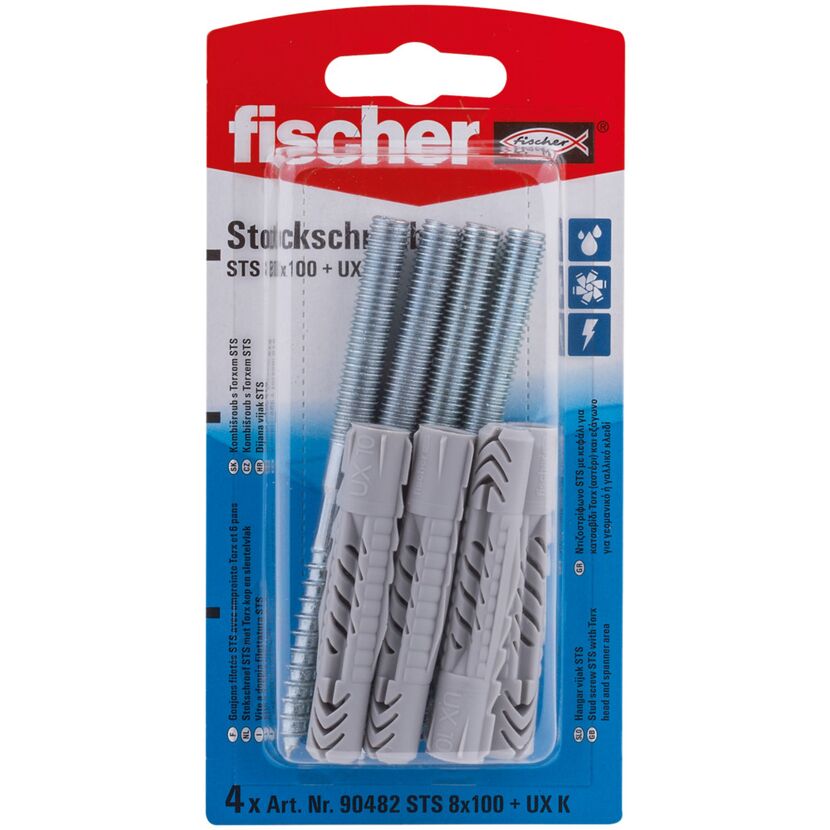 Fischer Stockschrauben 8x100 mit Dübeln