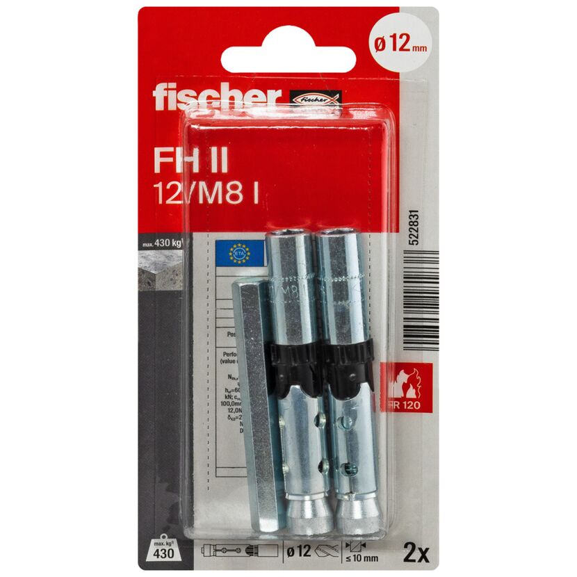 Zwei Fischer Hochleistungsanker FH II 12/M8 I