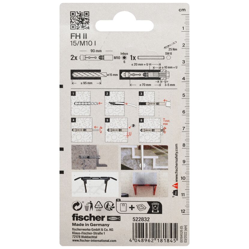 Rückseite der Verpackung mit Anleitung und Lineal.