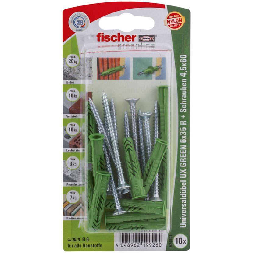 Fischer UX Green Universaldübel und Schrauben