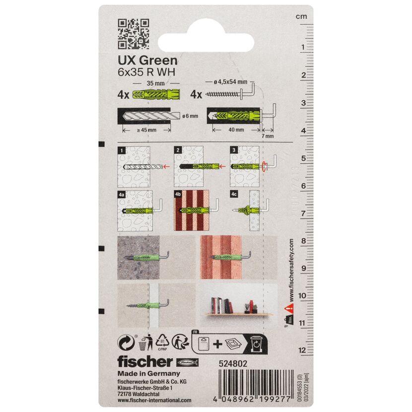 Fischer UX Green 6x35 R WH Dübel